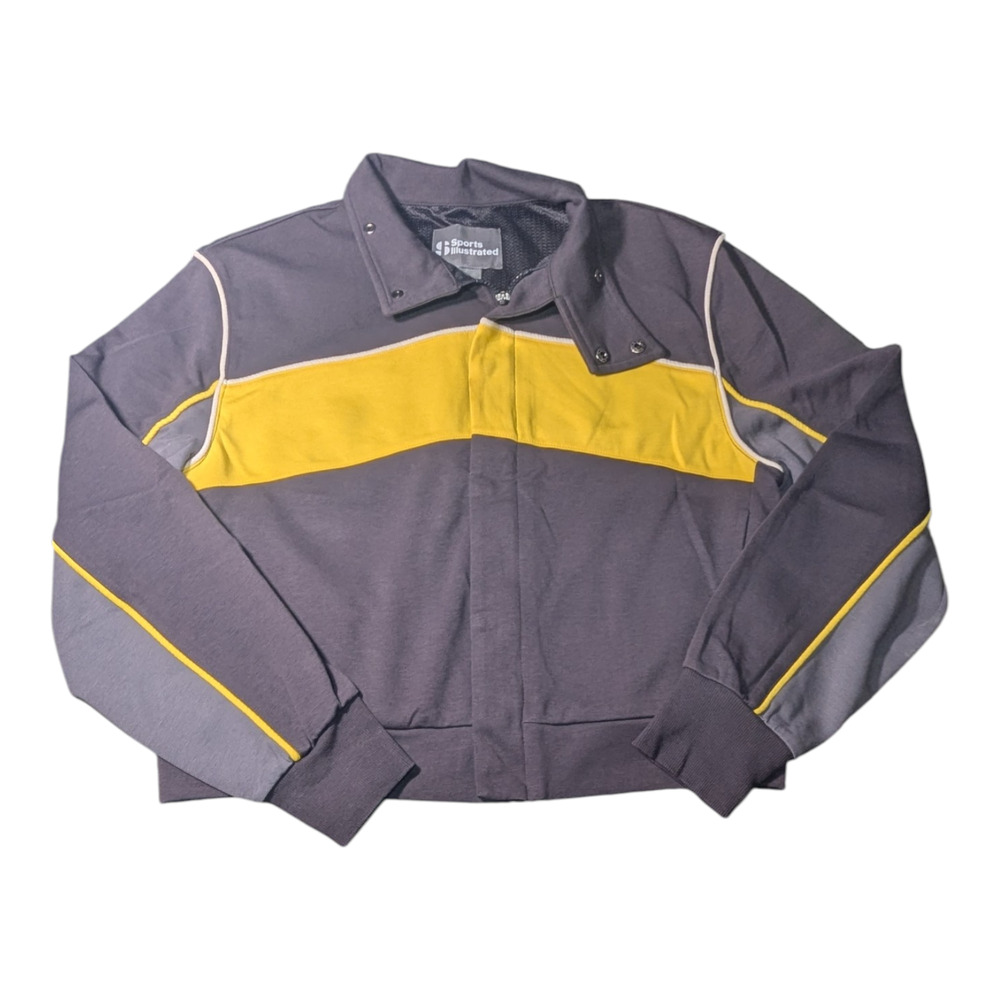 Sports Illustrated Track Jacket Grey And Yellow  Size S